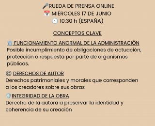 RUEDA DE PRENSA – ¿Quién protege la autoría si una obra es absorbida por instituciones o sistemas tecnológicos?